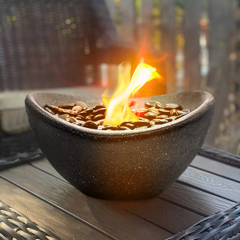 LUMESBLOOM Stone Outdoor Tabletop Fireplace Wayfair